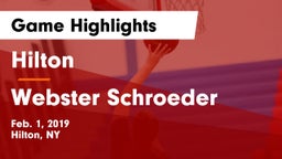 Hilton  vs Webster Schroeder  Game Highlights - Feb. 1, 2019