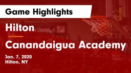 Hilton  vs Canandaigua Academy  Game Highlights - Jan. 7, 2020