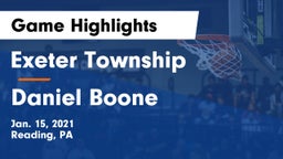 Exeter Township  vs Daniel Boone  Game Highlights - Jan. 15, 2021