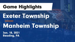 Exeter Township  vs Manheim Township  Game Highlights - Jan. 18, 2021