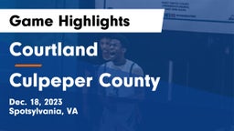 Courtland  vs Culpeper County  Game Highlights - Dec. 18, 2023