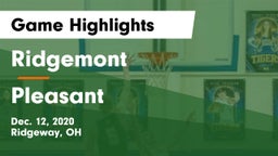 Ridgemont  vs Pleasant  Game Highlights - Dec. 12, 2020