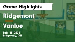 Ridgemont  vs Vanlue  Game Highlights - Feb. 13, 2021