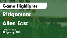 Ridgemont  vs Allen East  Game Highlights - Dec. 5, 2023