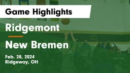 Ridgemont  vs New Bremen  Game Highlights - Feb. 28, 2024