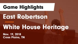 East Robertson  vs White House Heritage Game Highlights - Nov. 19, 2018
