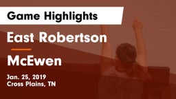 East Robertson  vs McEwen Game Highlights - Jan. 25, 2019