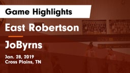 East Robertson  vs JoByrns Game Highlights - Jan. 28, 2019