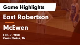 East Robertson  vs McEwen Game Highlights - Feb. 7, 2020