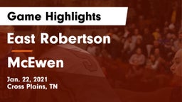 East Robertson  vs McEwen  Game Highlights - Jan. 22, 2021