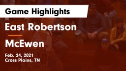 East Robertson  vs McEwen  Game Highlights - Feb. 24, 2021