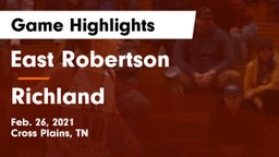 East Robertson  vs Richland Game Highlights - Feb. 26, 2021