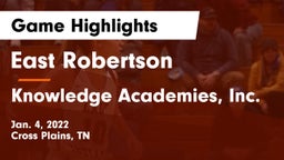 East Robertson  vs Knowledge Academies, Inc. Game Highlights - Jan. 4, 2022