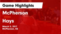 McPherson  vs Hays  Game Highlights - March 5, 2017