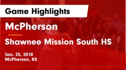 McPherson  vs Shawnee Mission South HS Game Highlights - Jan. 25, 2018
