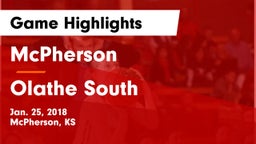 McPherson  vs Olathe South  Game Highlights - Jan. 25, 2018
