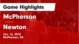 McPherson  vs Newton  Game Highlights - Jan. 16, 2018