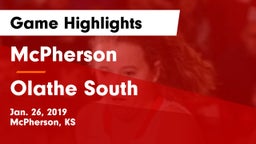 McPherson  vs Olathe South  Game Highlights - Jan. 26, 2019