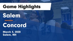 Salem  vs Concord  Game Highlights - March 4, 2020