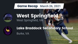 Recap: West Springfield  vs. Lake Braddock Secondary School 2021