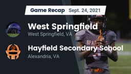 Recap: West Springfield  vs. Hayfield Secondary School 2021