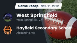 Recap: West Springfield  vs. Hayfield Secondary School 2022