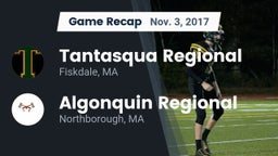 Recap: Tantasqua Regional  vs. Algonquin Regional  2017