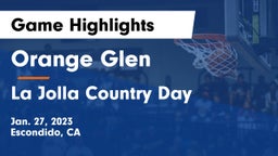 Orange Glen  vs La Jolla Country Day  Game Highlights - Jan. 27, 2023