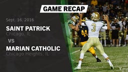 Recap: Saint Patrick  vs. Marian Catholic  2016