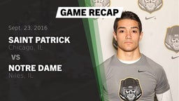 Recap: Saint Patrick  vs. Notre Dame  2016