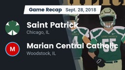Recap: Saint Patrick  vs. Marian Central Catholic  2018