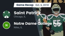 Recap: Saint Patrick  vs. Notre Dame College Prep 2018