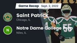Recap: Saint Patrick  vs. Notre Dame College Prep 2022