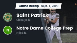 Recap: Saint Patrick  vs. Notre Dame College Prep 2023