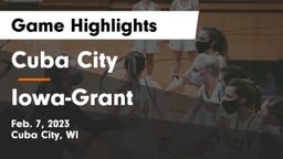 Cuba City  vs Iowa-Grant  Game Highlights - Feb. 7, 2023