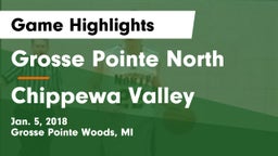 Grosse Pointe North  vs Chippewa Valley  Game Highlights - Jan. 5, 2018
