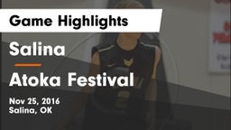 Salina  vs Atoka Festival Game Highlights - Nov 25, 2016
