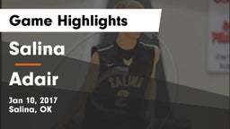 Salina  vs Adair  Game Highlights - Jan 10, 2017