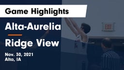 Alta-Aurelia  vs Ridge View  Game Highlights - Nov. 30, 2021