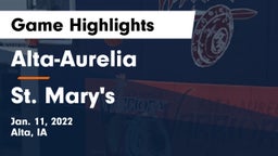 Alta-Aurelia  vs St. Mary's  Game Highlights - Jan. 11, 2022