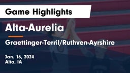 Alta-Aurelia  vs Graettinger-Terril/Ruthven-Ayrshire  Game Highlights - Jan. 16, 2024