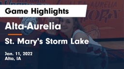 Alta-Aurelia  vs St. Mary's Storm Lake Game Highlights - Jan. 11, 2022