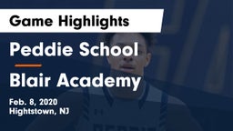Peddie School vs Blair Academy Game Highlights - Feb. 8, 2020