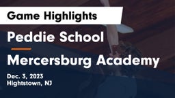 Peddie School vs Mercersburg Academy Game Highlights - Dec. 3, 2023