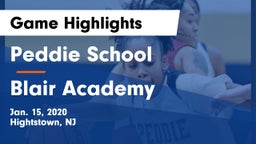 Peddie School vs Blair Academy Game Highlights - Jan. 15, 2020