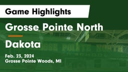 Grosse Pointe North  vs Dakota  Game Highlights - Feb. 23, 2024