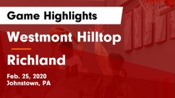 Westmont Hilltop  vs Richland  Game Highlights - Feb. 25, 2020