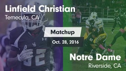 Matchup: Linfield Christian vs. Notre Dame  2016