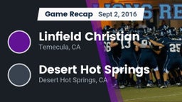 Recap: Linfield Christian  vs. Desert Hot Springs  2016