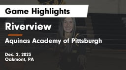 Riverview  vs Aquinas Academy of Pittsburgh Game Highlights - Dec. 2, 2023